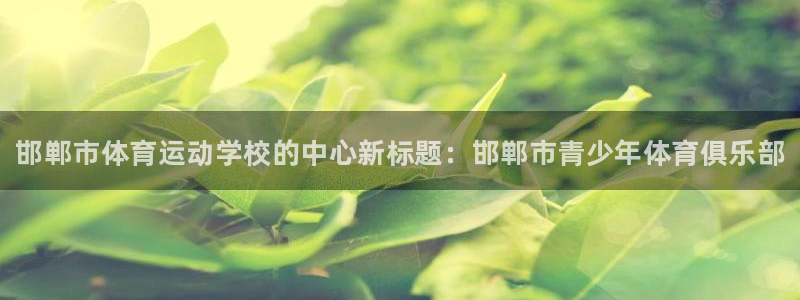 oety欧亿体育官网下载平台假的吗是真的吗吗：邯郸市